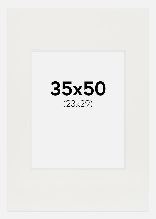 Passepartout Hvit 3 mm (Hvit kjerne) 35x50 cm (23x29)