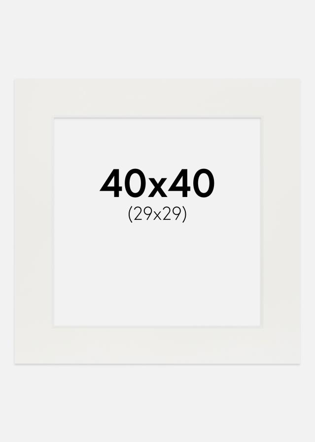 Passepartout Hvit 3 mm (Hvit kjerne) 40x40 cm (29x29)