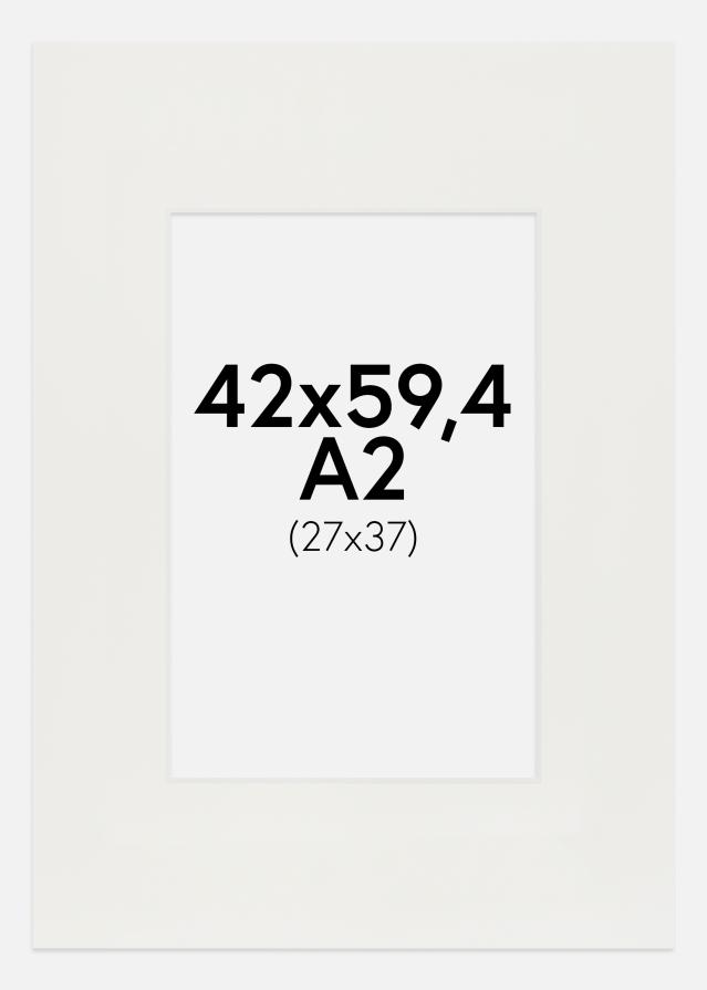Passepartout Hvit 3 mm (Hvit kjerne) 42x59,4 cm (24x37)
