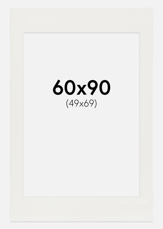 Passepartout Hvit 3 mm (Hvit kjerne) 60x90 cm (49x69)