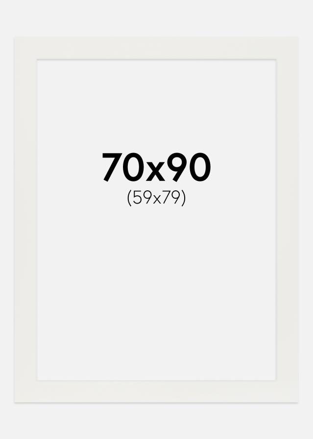 Passepartout Hvit 3 mm (Hvit kjerne) 70x90 cm (59x79)