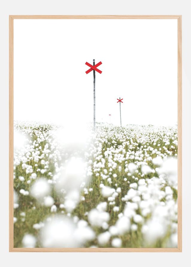 Red marks in a field of white Plakat