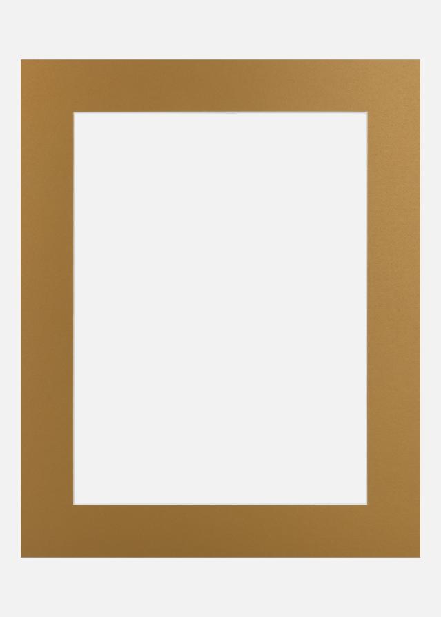 Passepartout Brushed Brass Metal (Hvit kjerne) 40x40 cm (29x29)