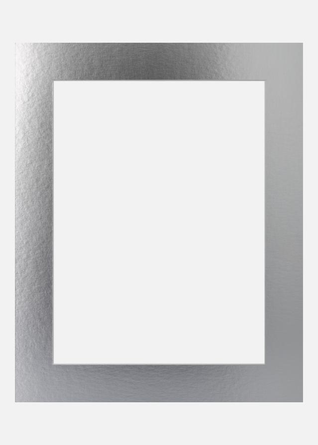 Passepartout Silver Metal (Hvit kjerne) 30x40 cm (19x29)