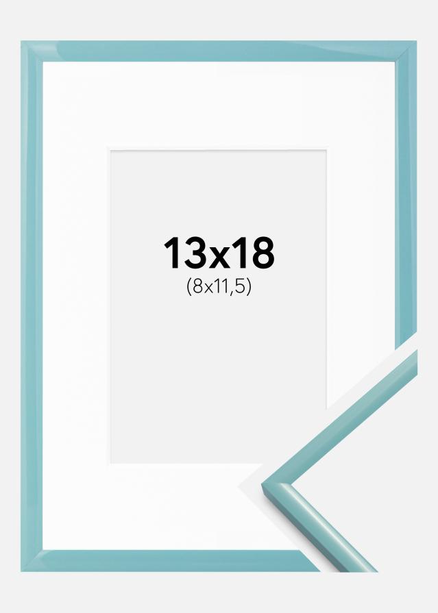 Ramme New Lifestyle Turkis 13x18 cm - Passepartout Hvit 9x12 cm
