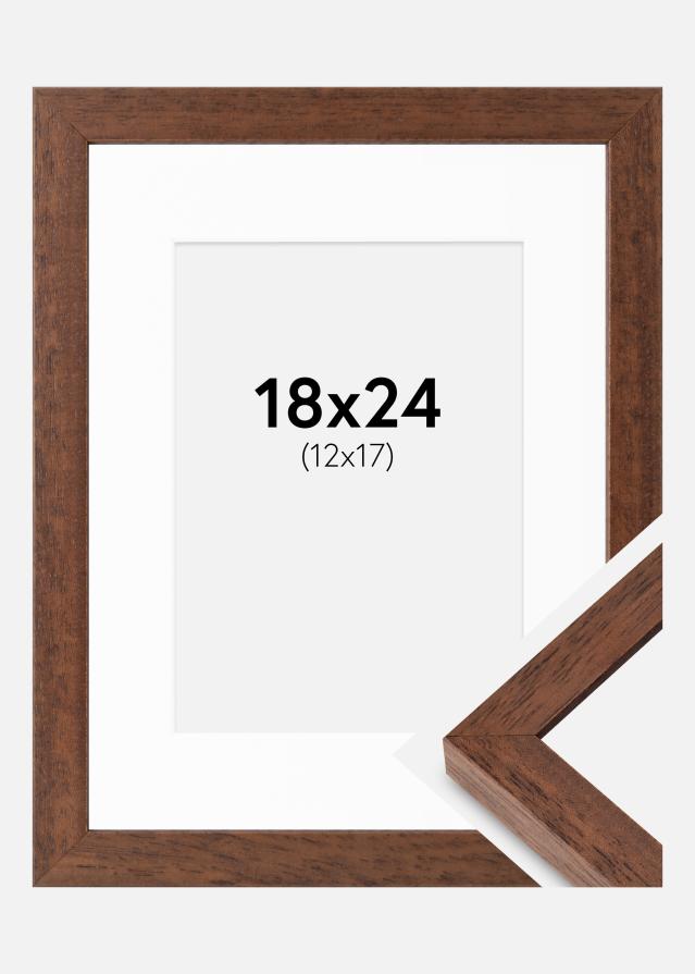 Ramme Hermes Teak 18x24 cm - Passepartout Hvit 13x18 cm