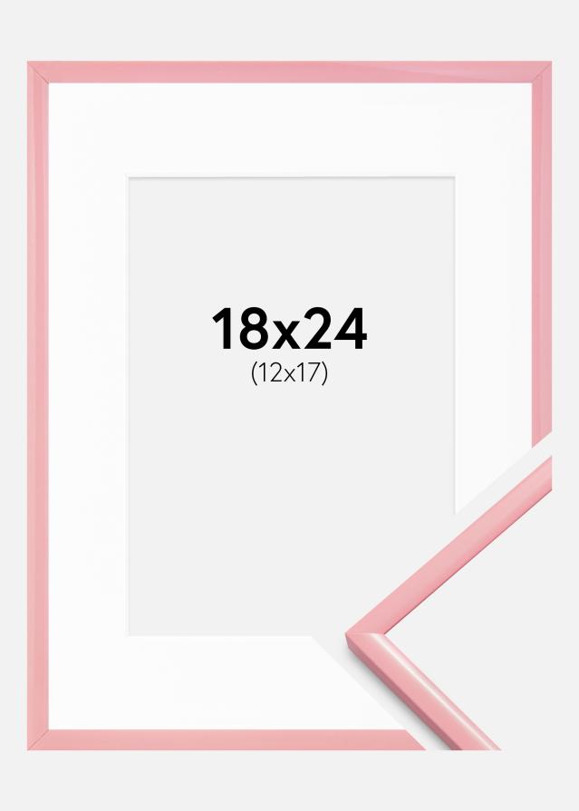Ramme New Lifestyle Rosa 18x24 cm - Passepartout Hvit 13x18 cm
