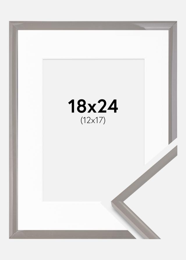 Ramme New Lifestyle Jordgrå 18x24 cm - Passepartout Hvit 13x18 cm