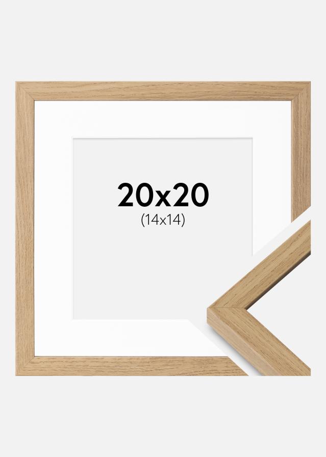 Ramme Ares Naturlig Eik 20x20 cm - Passepartout Hvit 15x15 cm