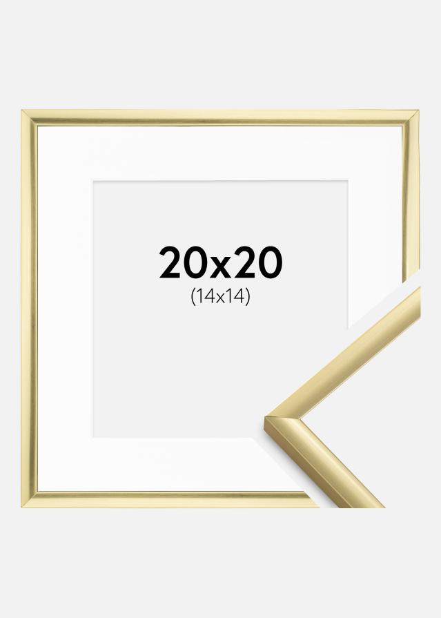 Ramme New Lifestyle Gull 20x20 cm - Passepartout Hvit 15x15 cm