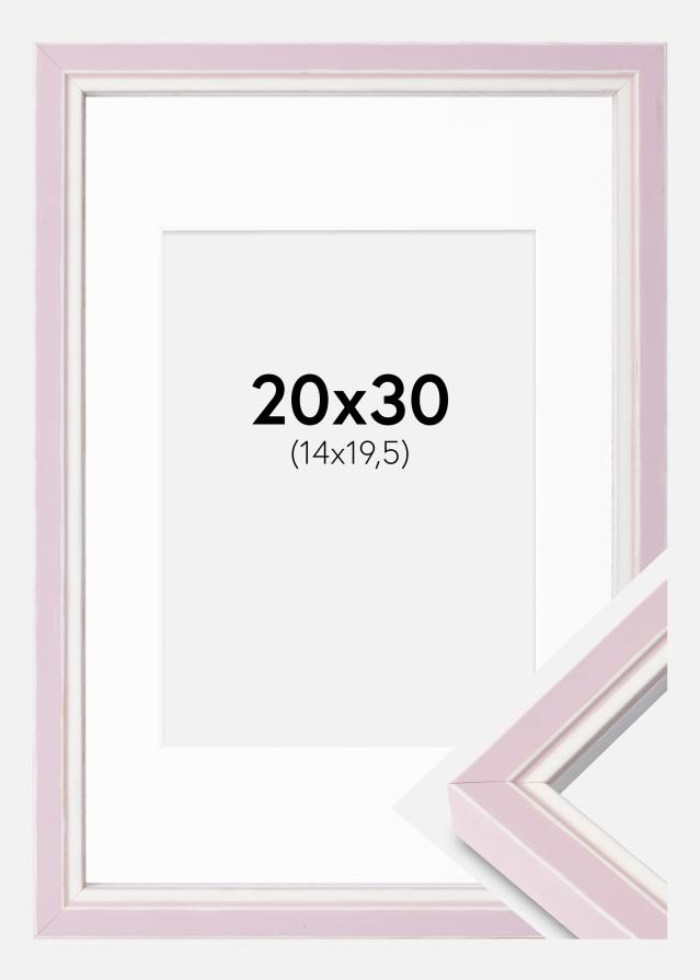 Ramme Diana Rosa 20x30 cm - Passepartout Hvit 15x21 cm