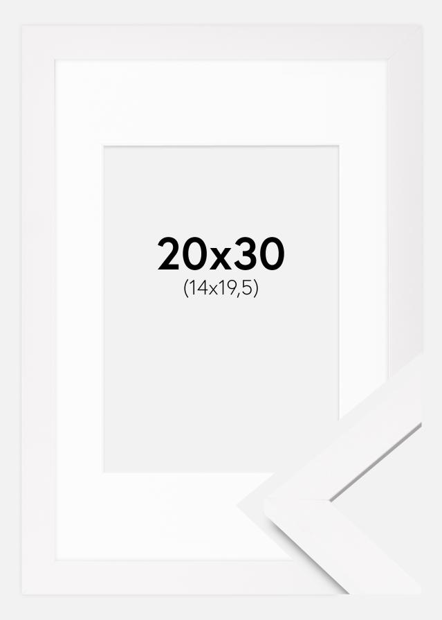Ramme BGA Classic Hvit 20x30 cm - Passepartout Hvit 15x21 cm