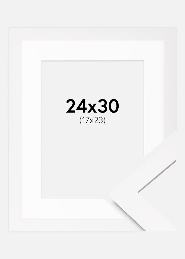 Ramme BGA Classic Hvit 24x30 cm - Passepartout Hvit 18x24 cm