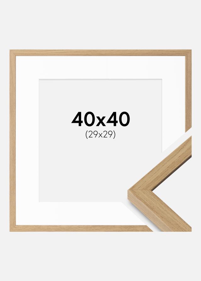Ramme Ares Naturlig Eik 40x40 cm - Passepartout Hvit 30x30 cm