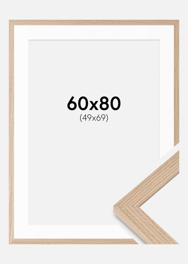 Ramme BGA Classic Eik 60x80 cm - Passepartout Hvit 50x70 cm
