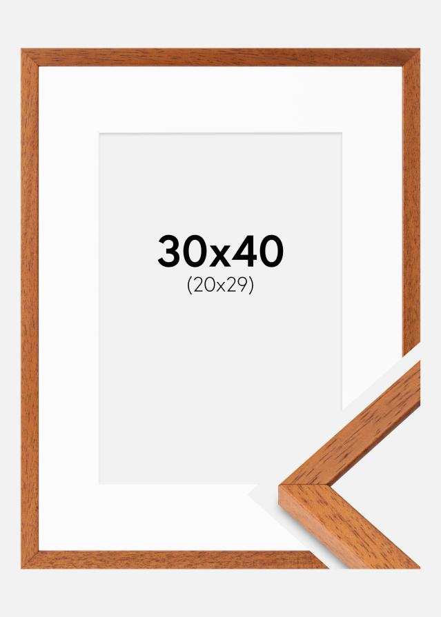 Ramme Ares Kirsebær 30x40 cm - Passepartout Hvit 21x30 cm