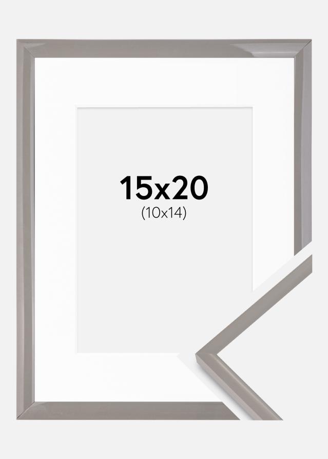 Ramme New Lifestyle Jordgrå 15x20 cm - Passepartout Hvit 11x15 cm