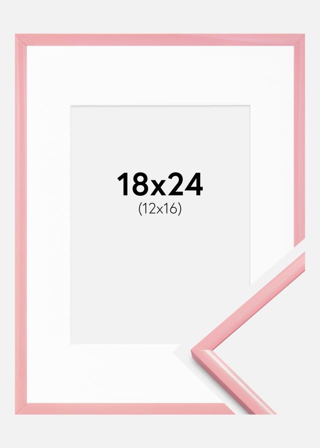 Ramme New Lifestyle Rosa 18x24 cm - Passepartout Hvit 13x17 cm