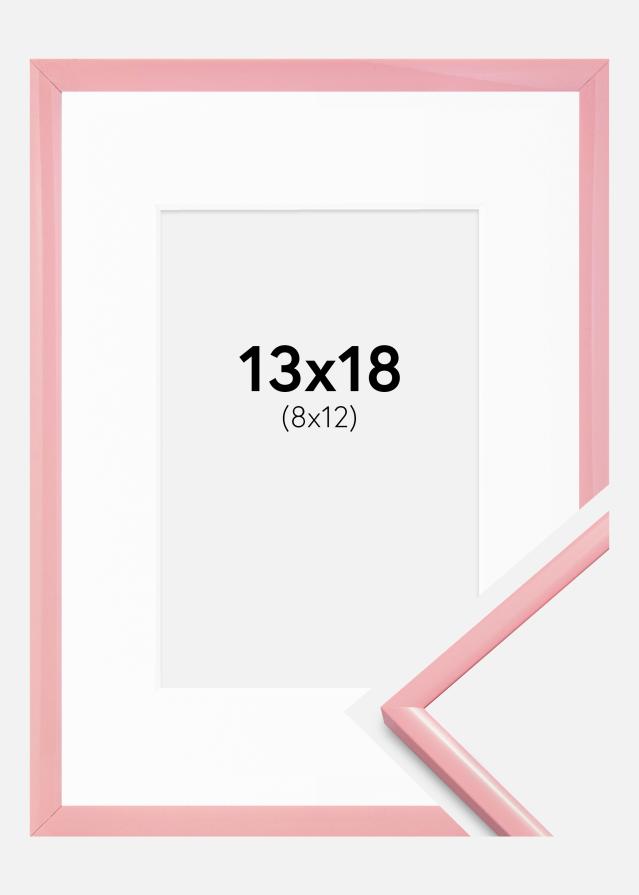 Ramme New Lifestyle Rosa 13x18 cm - Passepartout Hvit 9x13 cm