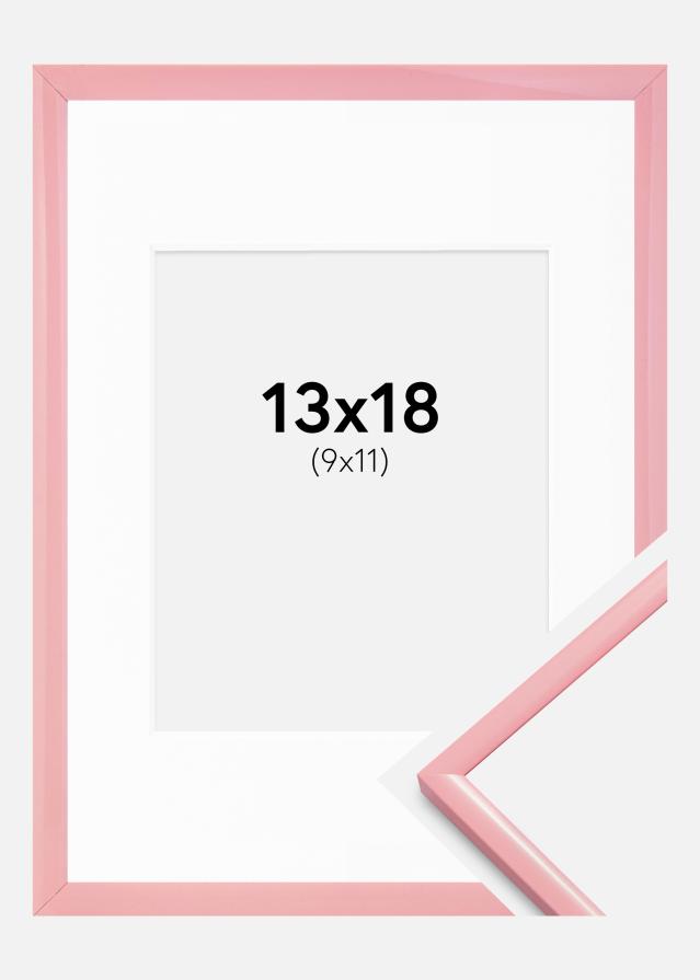 Ramme New Lifestyle Rosa 13x18 cm - Passepartout Hvit 10x12 cm