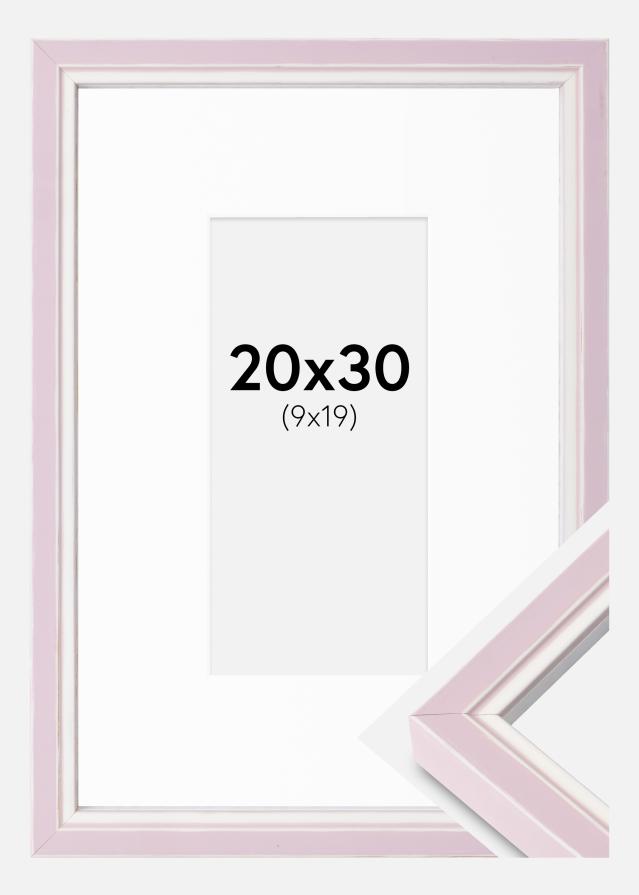 Ramme Diana Rosa 20x30 cm - Passepartout Hvit 10x20 cm