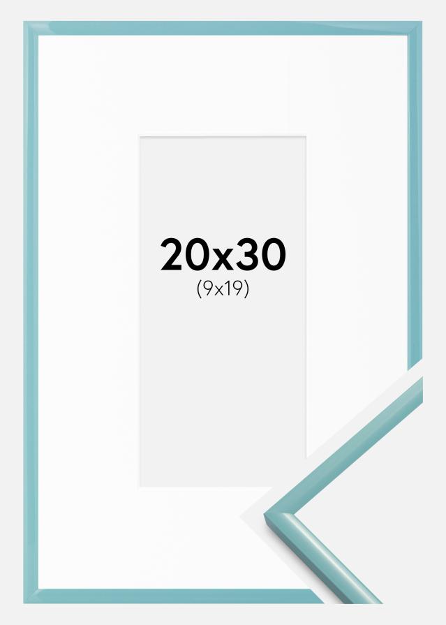 Ramme New Lifestyle Turkis 20x30 cm - Passepartout Hvit 10x20 cm