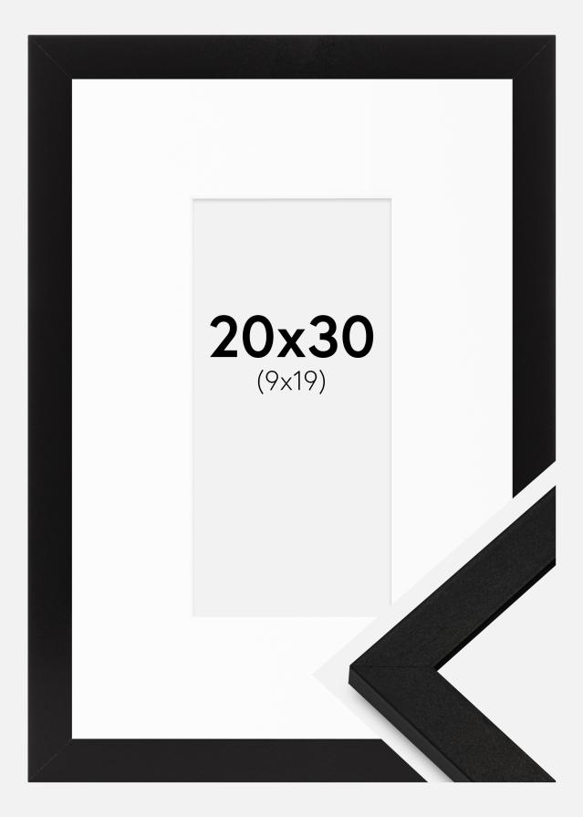 Ramme BGA Classic Svart 20x30 cm - Passepartout Hvit 10x20 cm