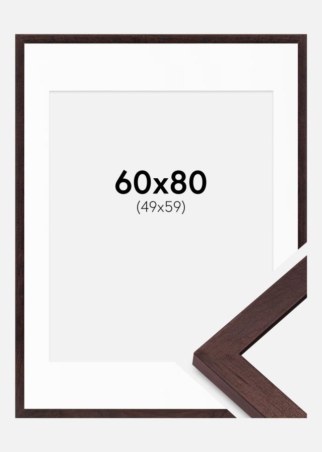 Ramme BGA Classic Valnøtt 60x80 cm - Passepartout Hvit 50x60 cm