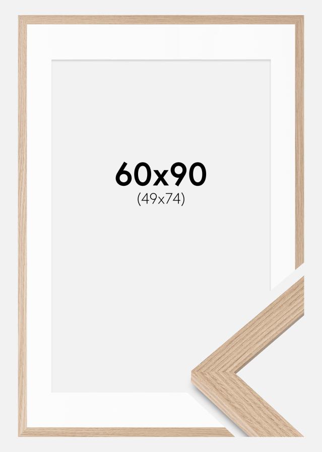 Ramme BGA Classic Eik 60x90 cm - Passepartout Hvit 50x75 cm