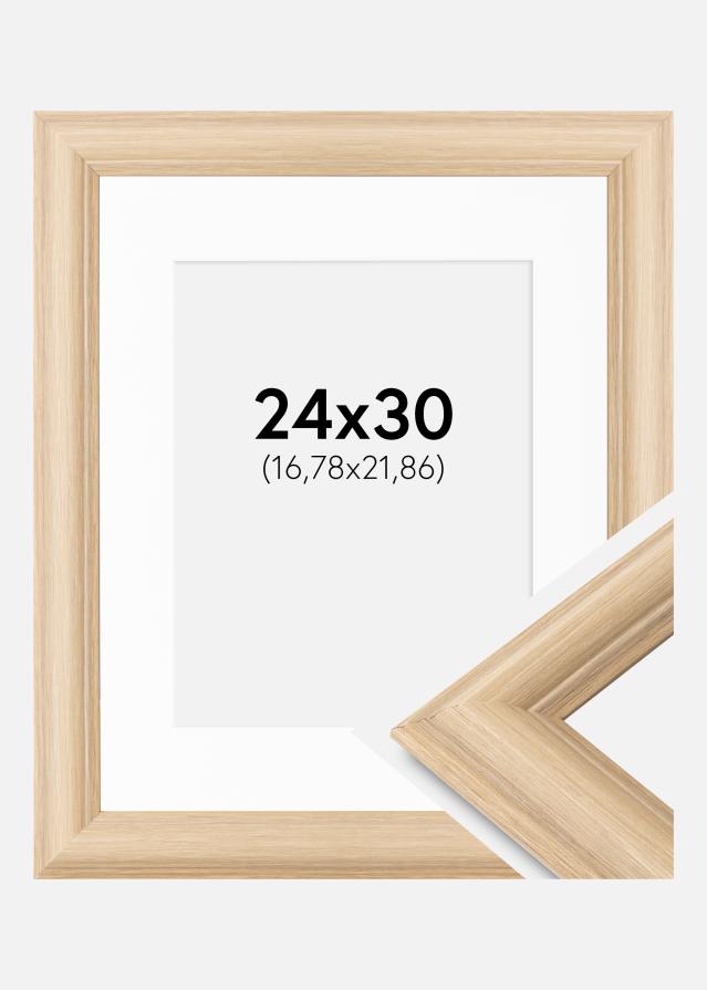 Ramme Västkusten Eik 24x30 cm - Passepartout Hvit 7x9 inches