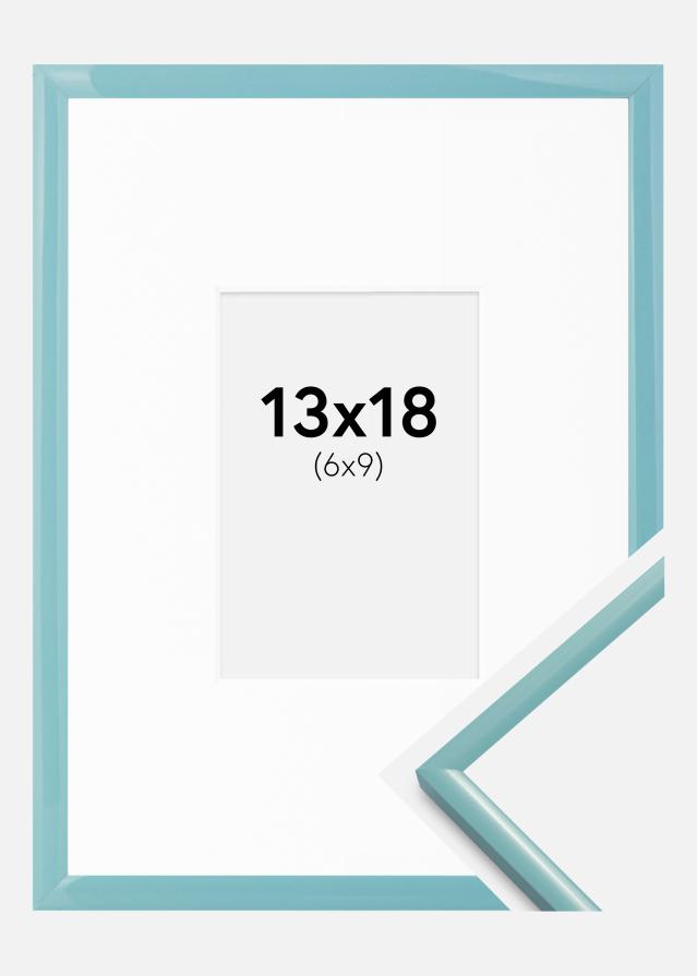 Ramme New Lifestyle Turkis 13x18 cm - Passepartout Hvit 7x10 cm