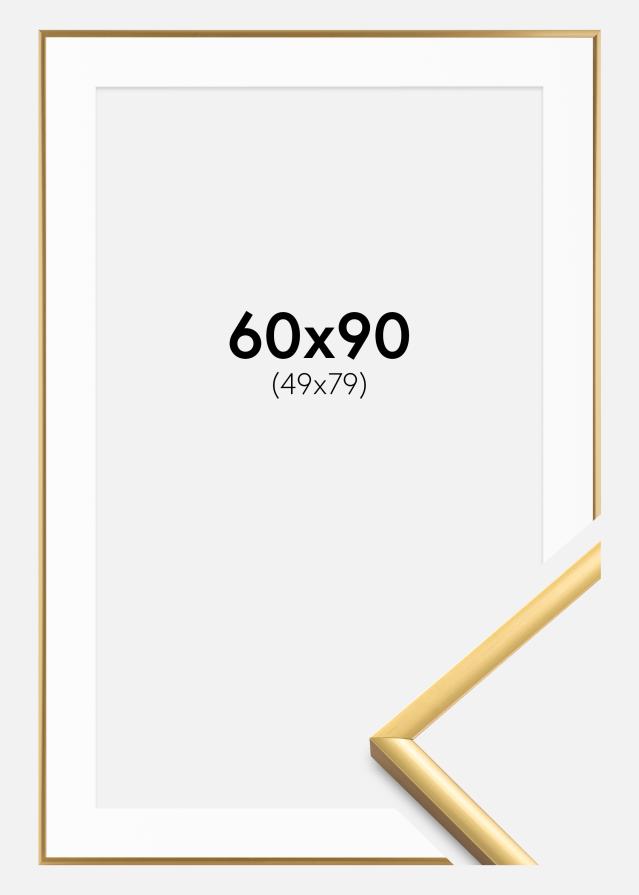 Ramme New Lifestyle Gold 60x90 cm - Passepartout Hvit 50x80 cm