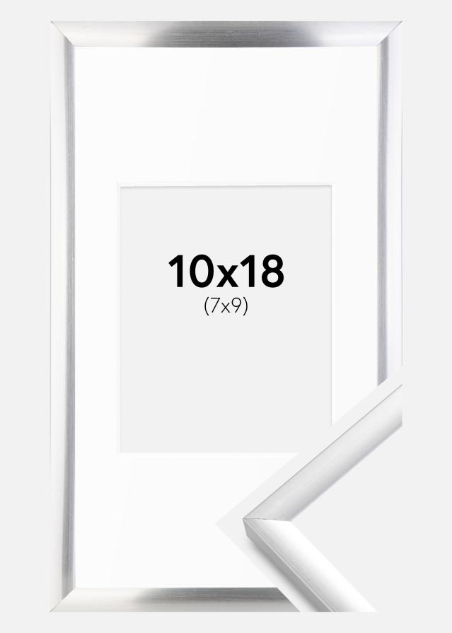 Ramme New Lifestyle Sølv 10x18 cm - Passepartout Hvit 8x10 cm