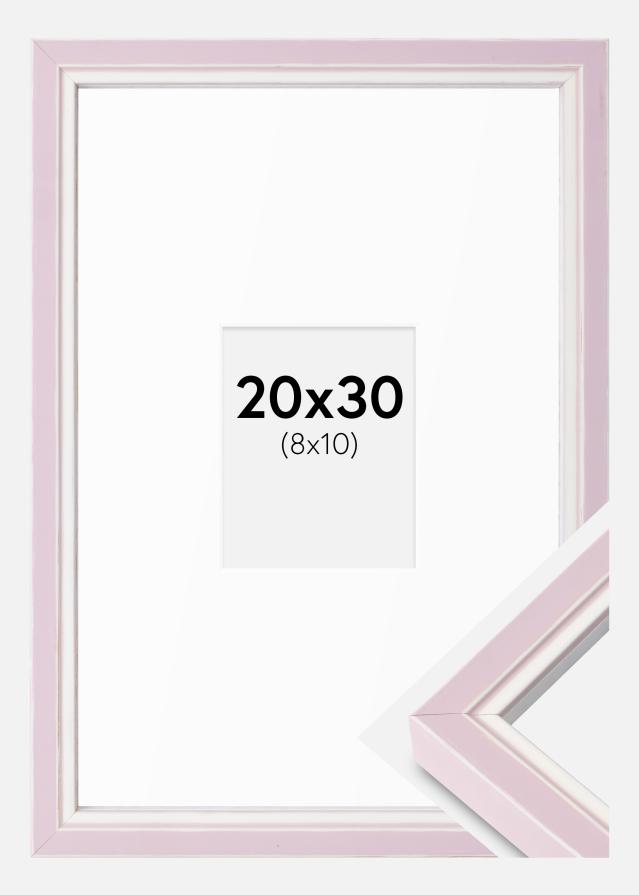 Ramme Diana Rosa 20x30 cm - Passepartout Hvit 9x11 cm