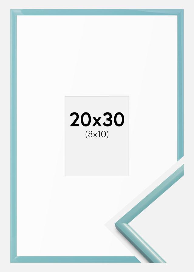 Ramme New Lifestyle Turkis 20x30 cm - Passepartout Hvit 9x11 cm