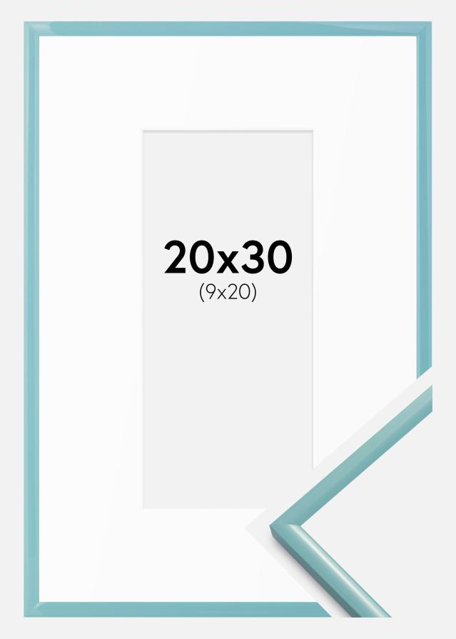 Ramme New Lifestyle Turkis 20x30 cm - Passepartout Hvit 10x21 cm