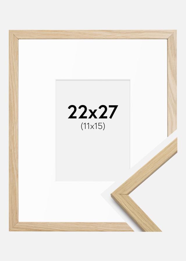 Ramme Edsbyn Eik 22x27 cm - Passepartout Hvit 12x16 cm