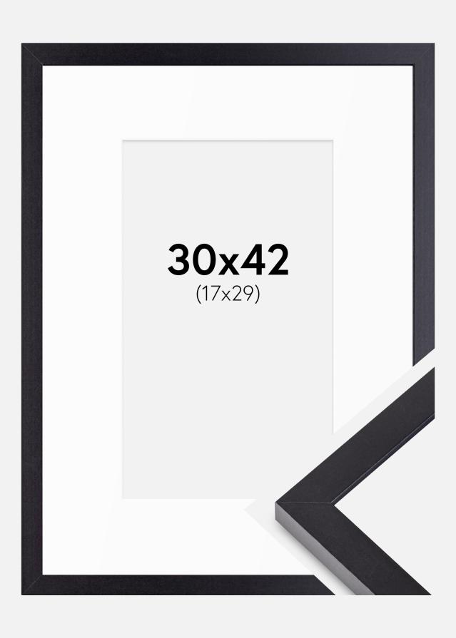 Ramme Selection Svart 30x42 cm - Passepartout Hvit 18x30 cm
