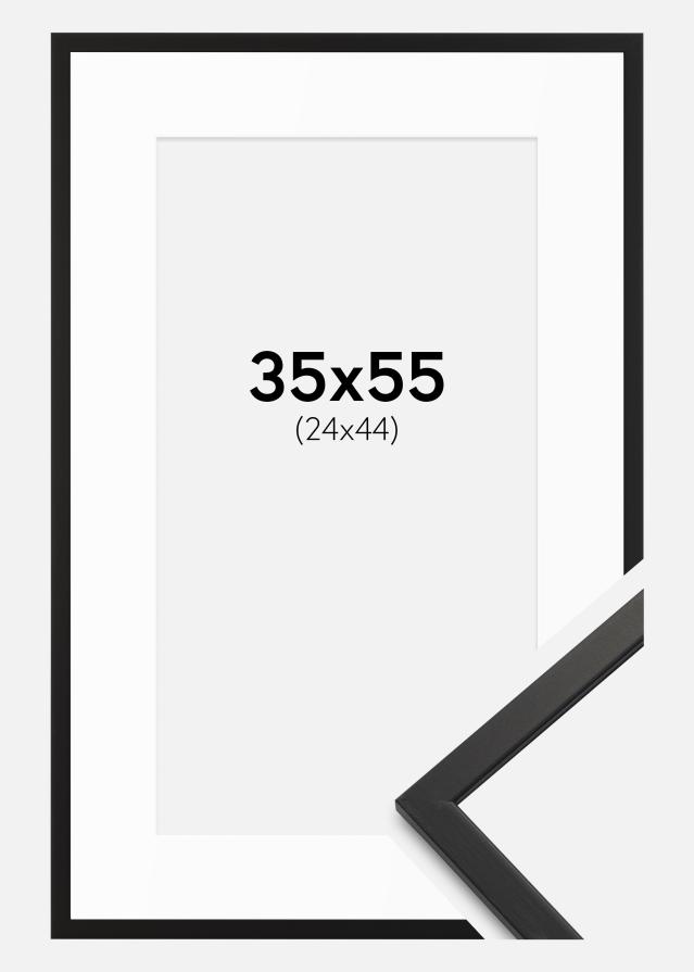 Ramme Edsbyn Svart 35x55 cm - Passepartout Hvit 25x45 cm