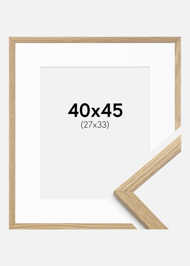 Ramme Trendy Eik 40x45 cm - Passepartout Hvit 28x34 cm