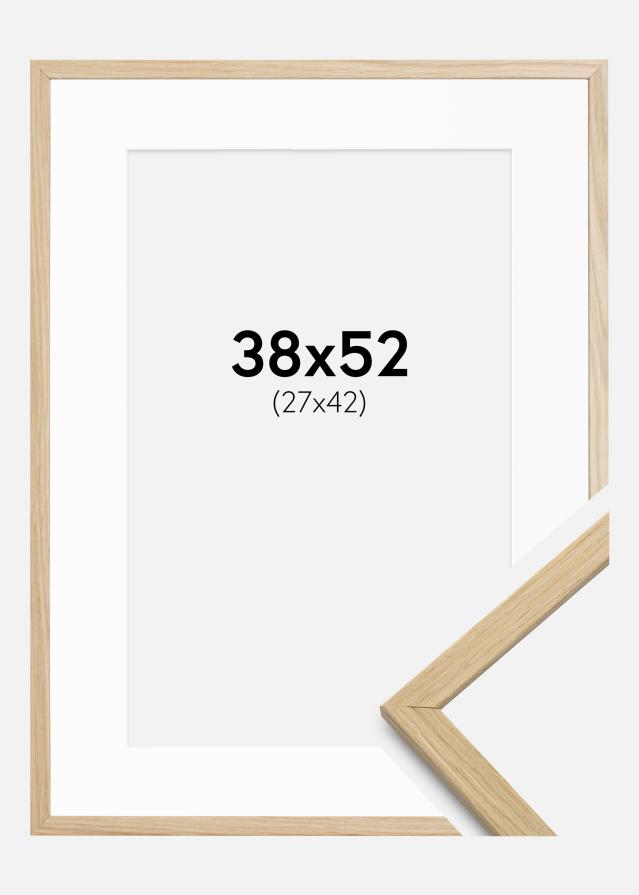 Ramme Edsbyn Eik 38x52 cm - Passepartout Hvit 28x43 cm