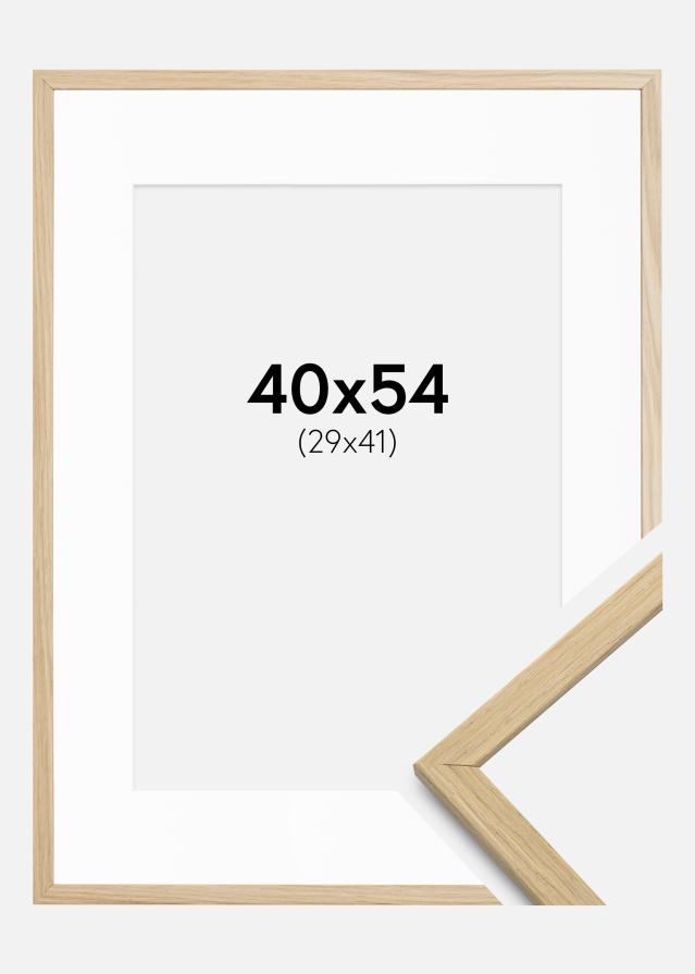 Ramme Edsbyn Eik 40x54 cm - Passepartout Hvit 30x42 cm