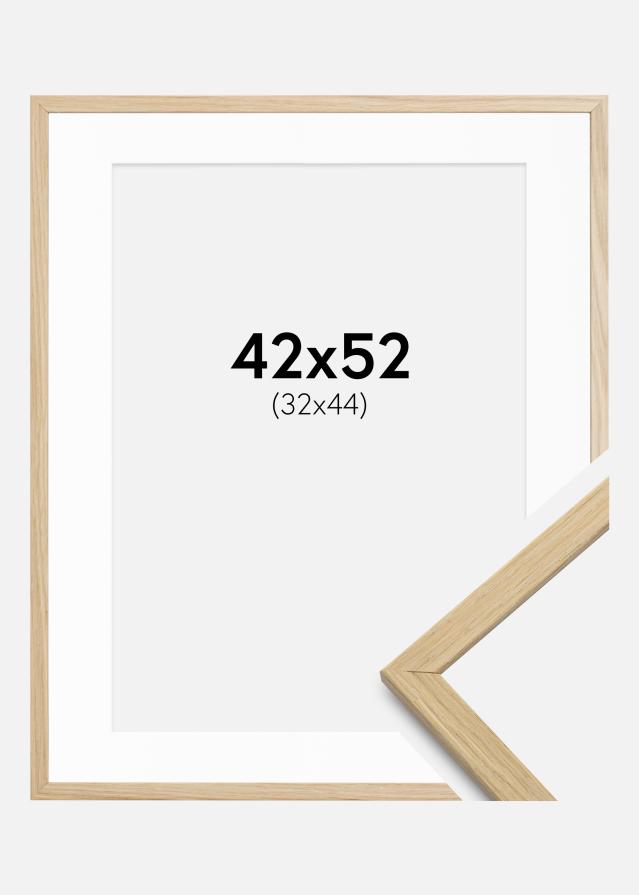 Ramme Edsbyn Eik 42x52 cm - Passepartout Hvit 33x45 cm