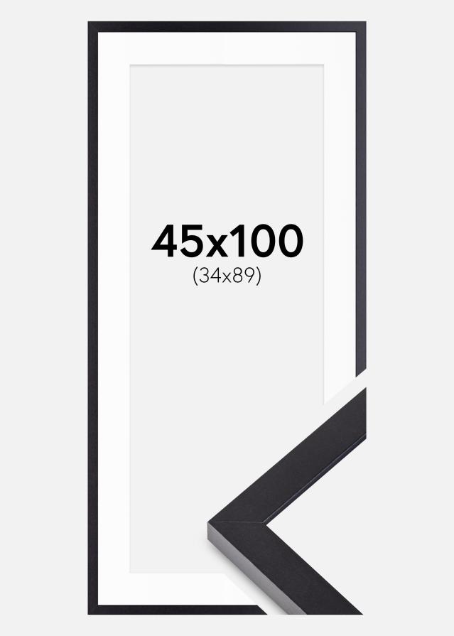 Ramme Selection Svart 45x100 cm - Passepartout Hvit 35x90 cm