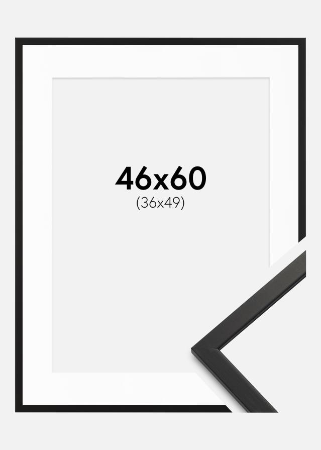 Ramme Edsbyn Svart 46x60 cm - Passepartout Hvit 37x50 cm