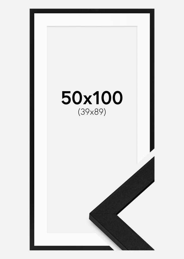 Ramme BGA Classic Svart 50x100 cm - Passepartout Hvit 40x90 cm