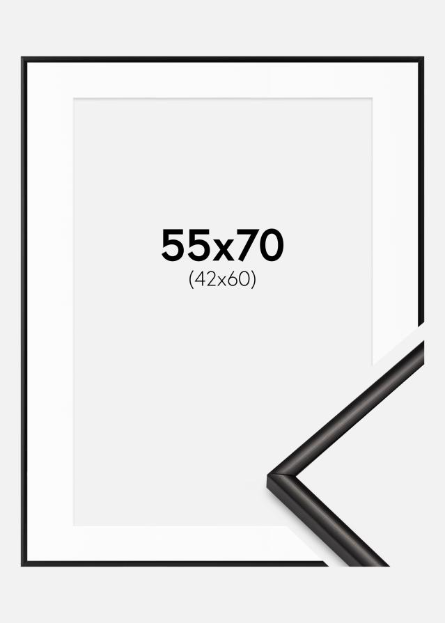 Ramme Scandi Matt Svart 55x70 cm - Passepartout Hvit 43x61 cm