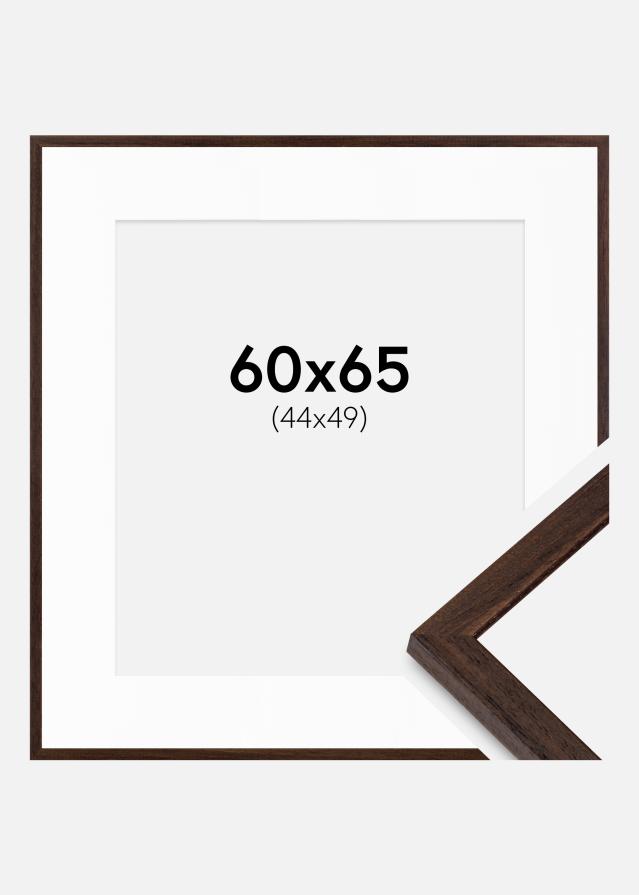 Ramme Edsbyn Valnøtt 60x65 cm - Passepartout Hvit 45x50 cm