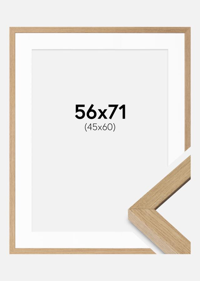 Ramme Hermes Naturlig Eik 56x71 cm - Passepartout Hvit 46x61 cm