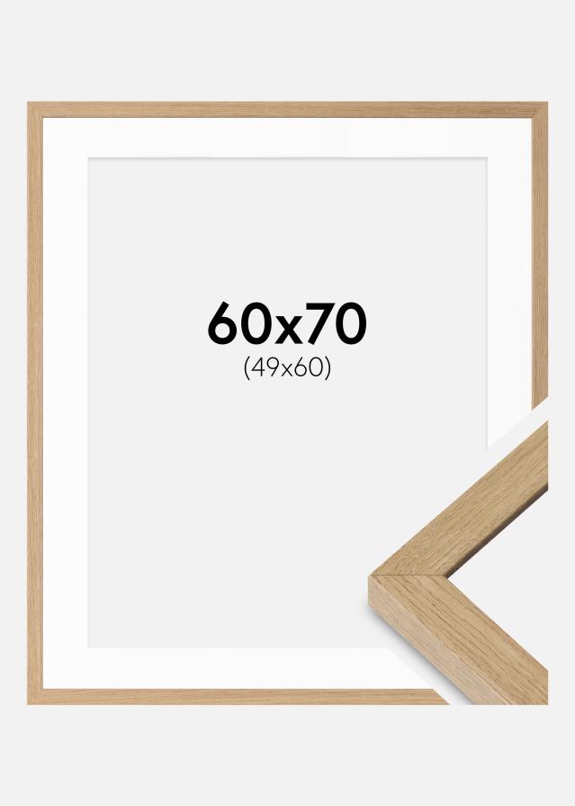 Ramme Hermes Naturlig Eik 60x70 cm - Passepartout Hvit 50x61 cm